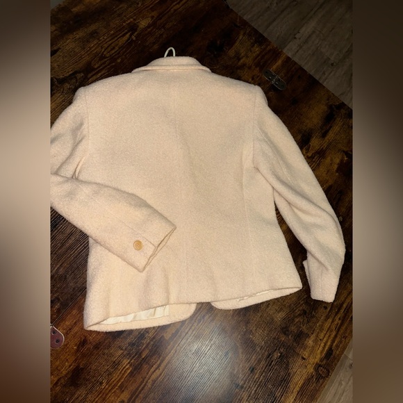 Cream Wool Blend Jacket with‎ Button Details - Picture 6 of 14